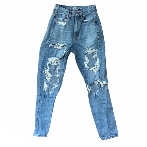 American Eagle Highest Rise Mom Jeans Size 00 - Picture 2 of 12